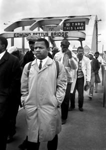 John Lewis leads the march from Selma to Montgomery in 1965